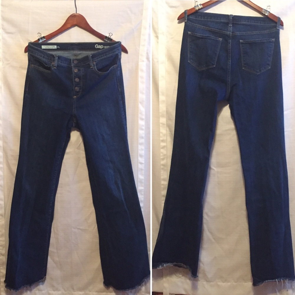 High waist button fly 5-pocket jeans